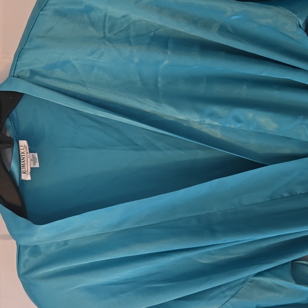 Blue Satin Robe - Picture 2 of 7